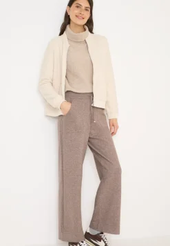 Gebreide broek met wijde pijpen