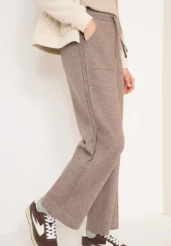Gebreide broek met wijde pijpen