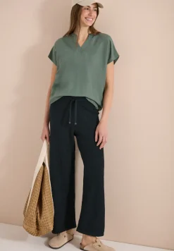 Gebreide broek met wijde pijpen in Loose Fit