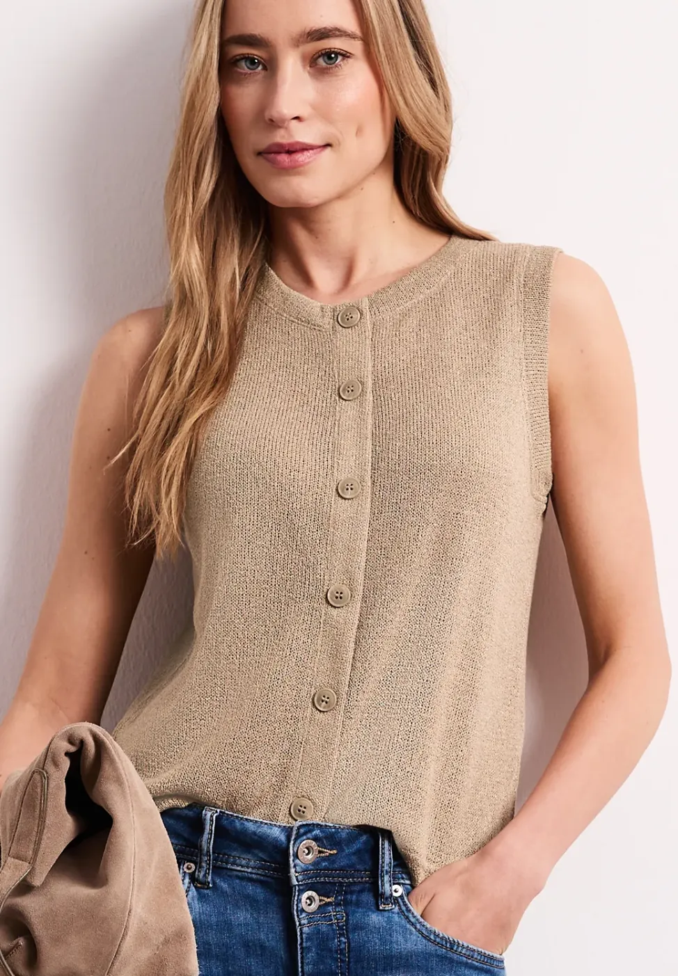 Gebreid gilet met glitter