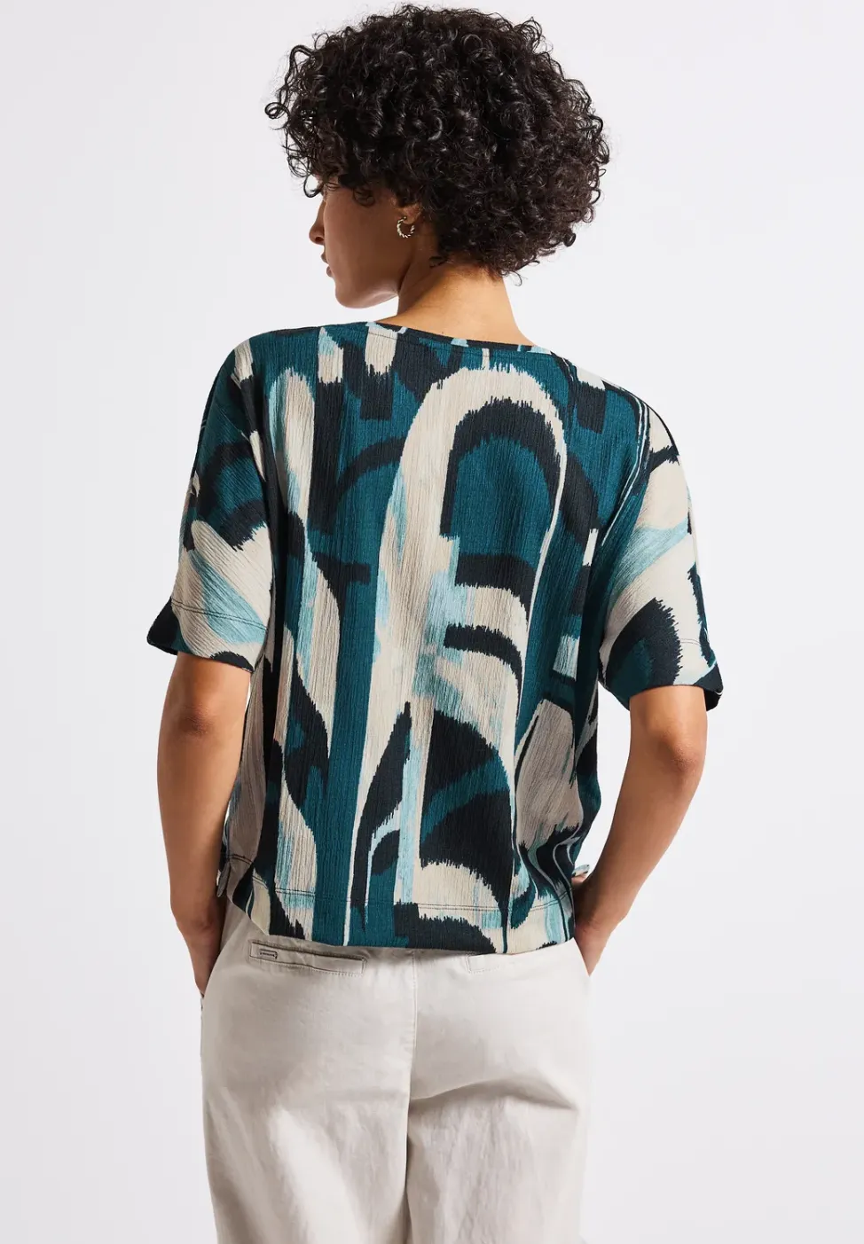 Gedessineerd crinkle shirt