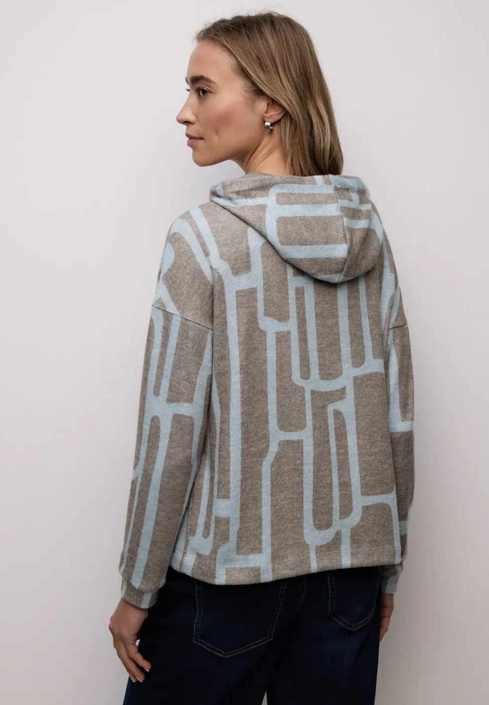 Gedessineerd shirt met capuchon