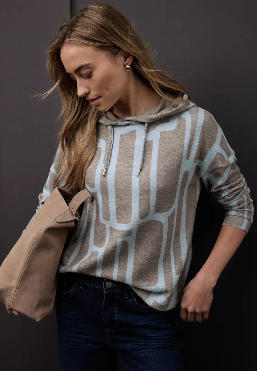 Gedessineerd shirt met capuchon