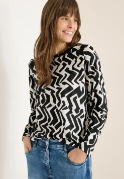 Gedessineerd shirt met lange mouwen