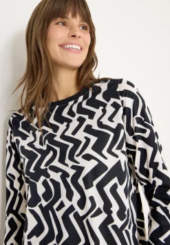 Gedessineerd shirt met lange mouwen