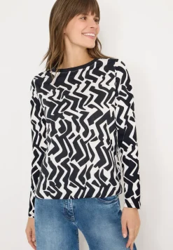 Gedessineerd shirt met lange mouwen