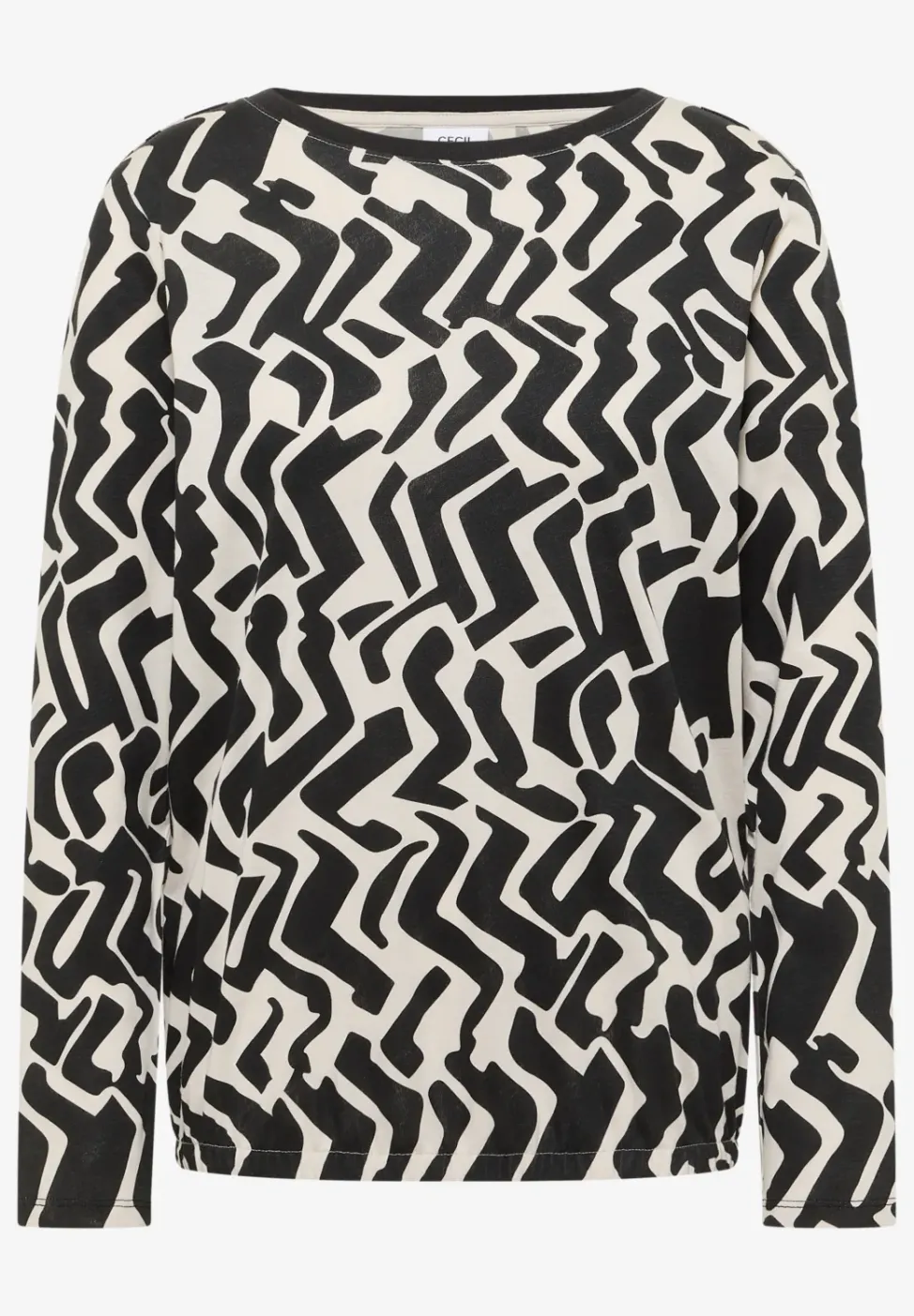 Gedessineerd shirt met lange mouwen