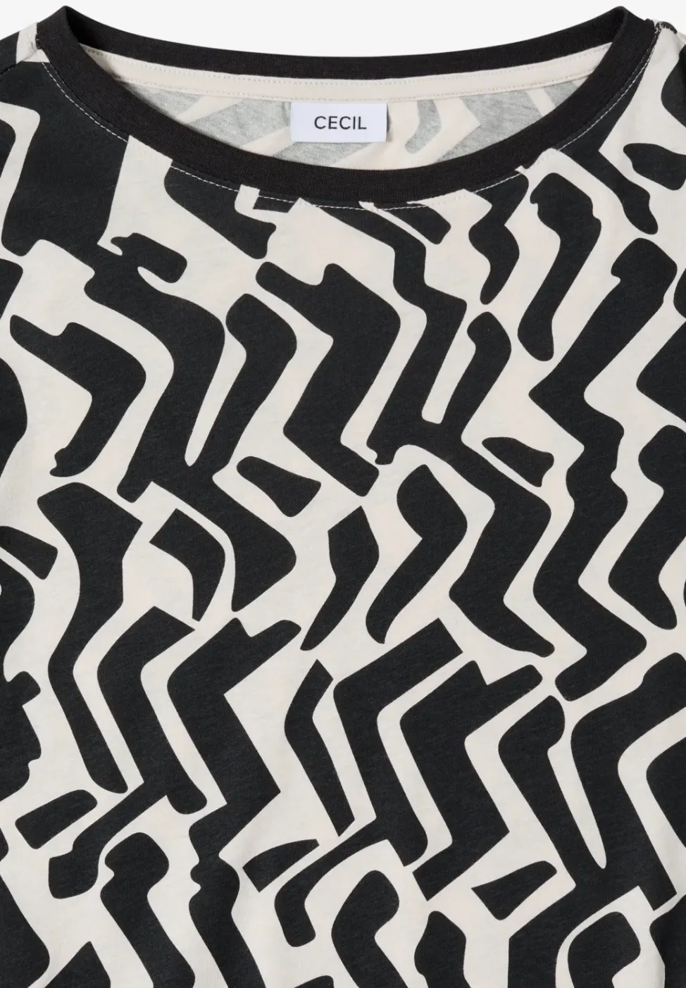 Gedessineerd shirt met lange mouwen
