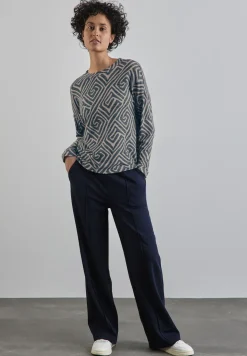 Gedessineerd shirt met lange mouwen