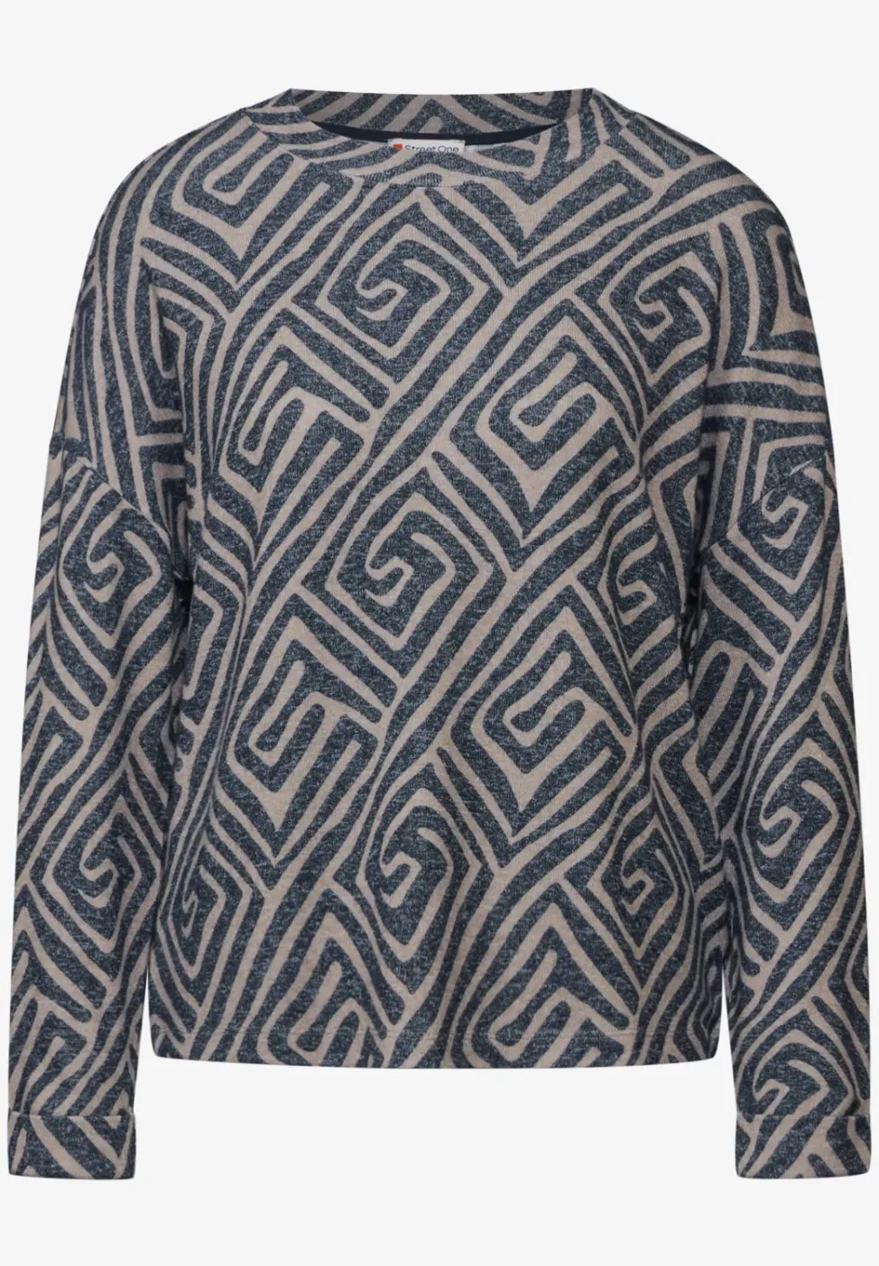 Gedessineerd shirt met lange mouwen