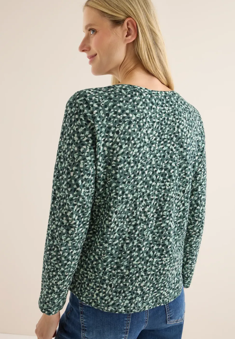 Gedessineerd shirt met lange mouwen