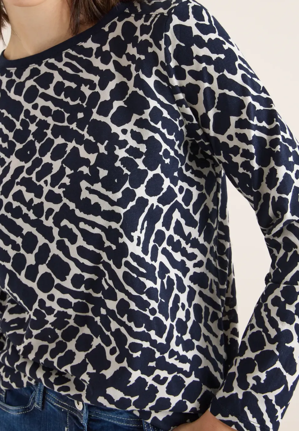 Gedessineerd shirt met lange mouwen