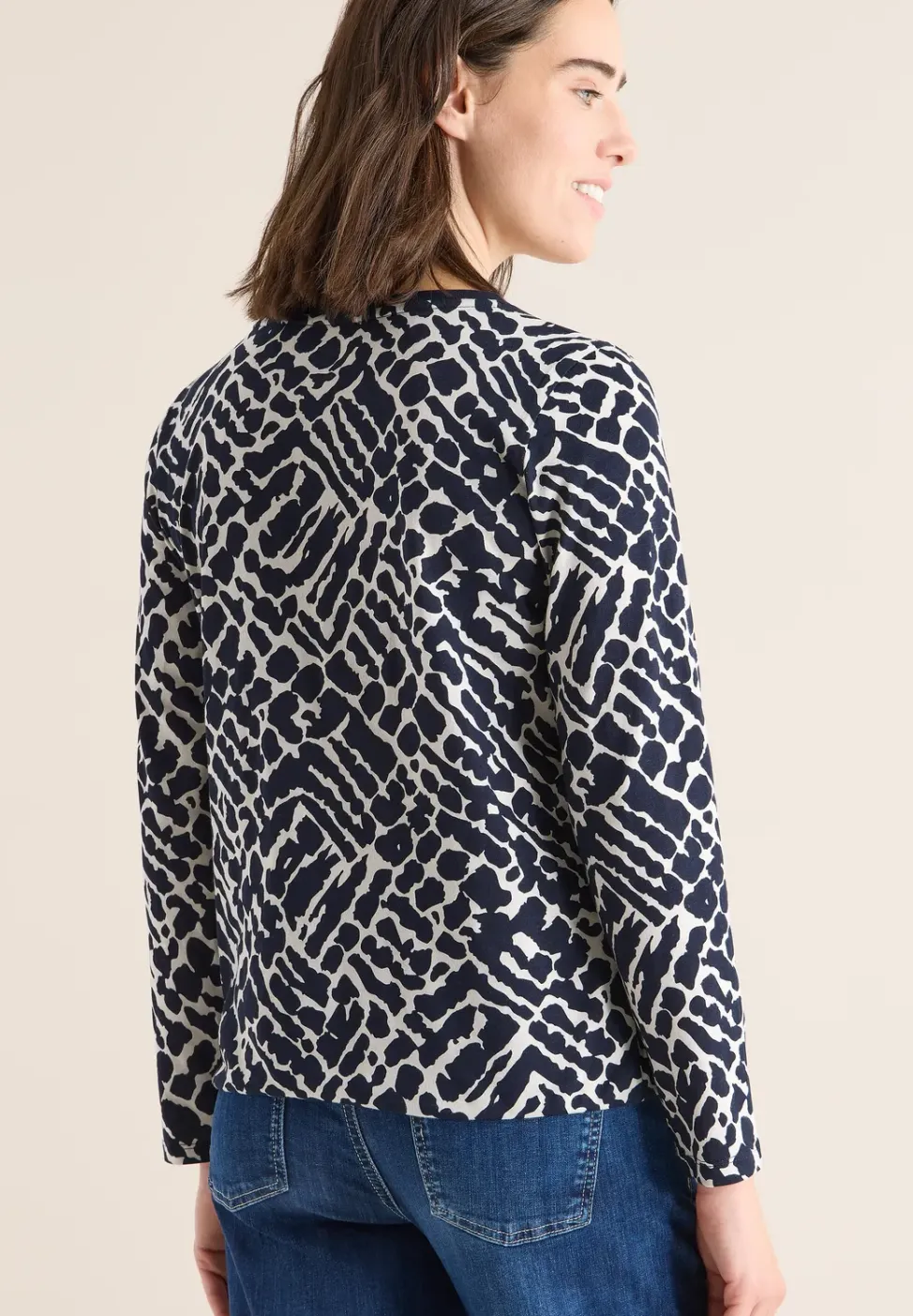 Gedessineerd shirt met lange mouwen