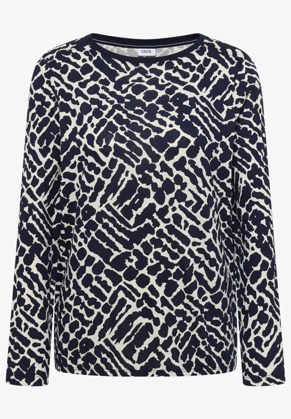 Gedessineerd shirt met lange mouwen