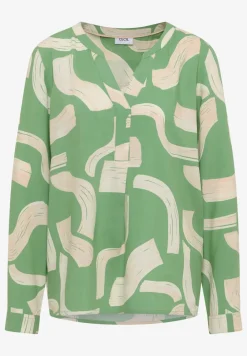 Gedessineerde blouse met gespleten hals