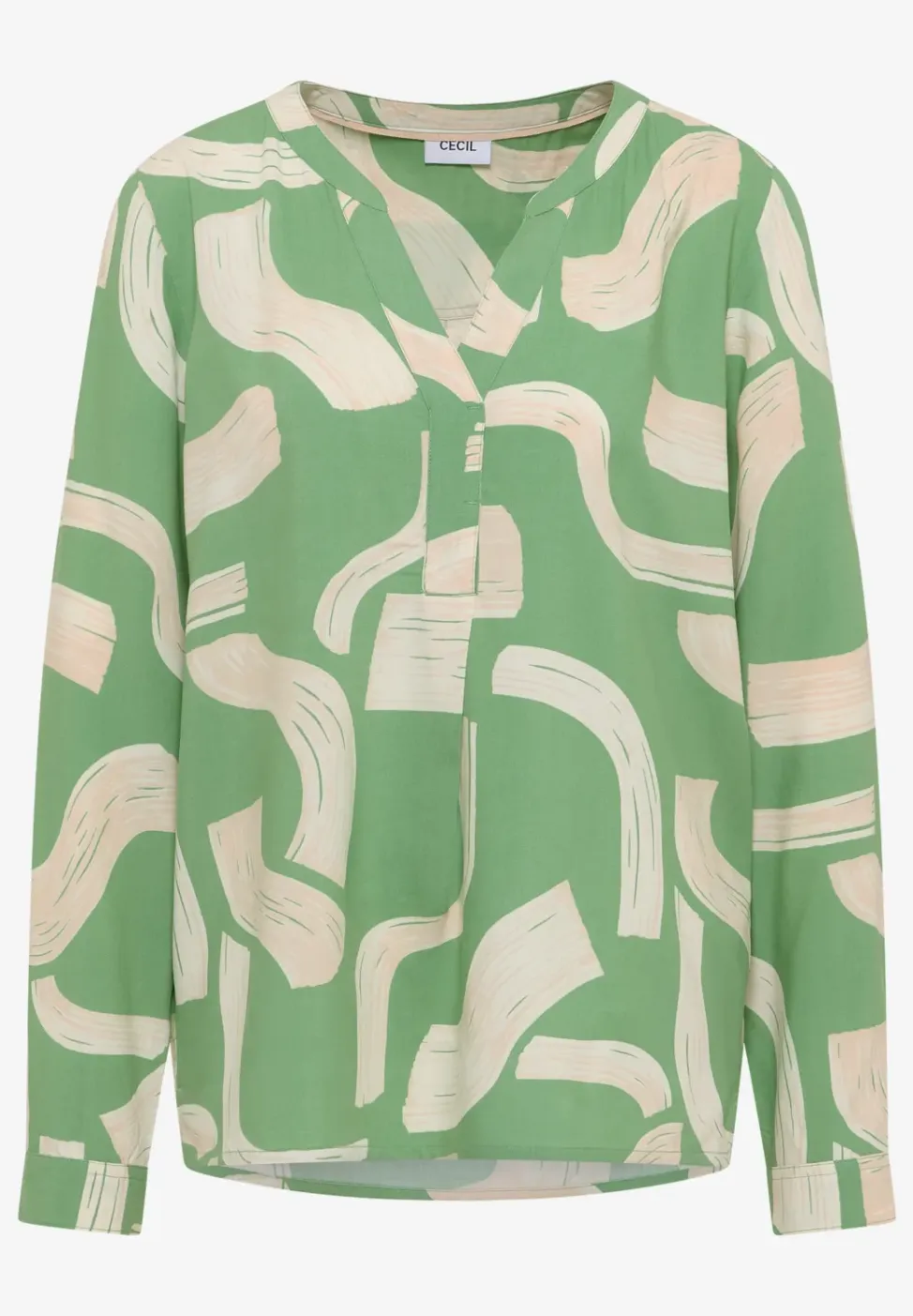 Gedessineerde blouse met gespleten hals