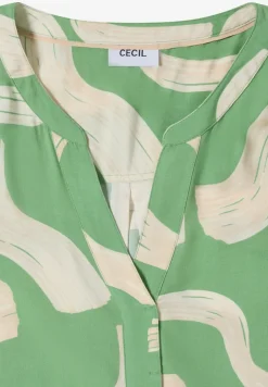 Gedessineerde blouse met gespleten hals