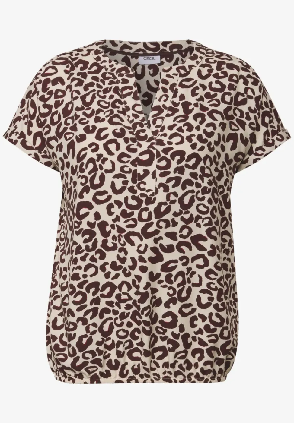 Gedessineerde blouse met gespleten hals