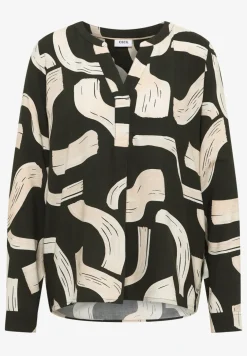 Gedessineerde blouse met gespleten hals