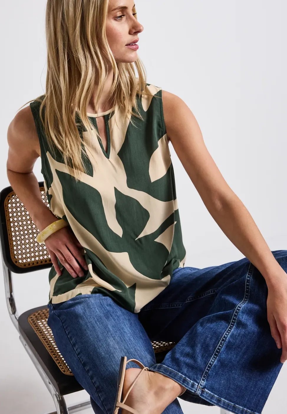 Gedessineerde blouse top