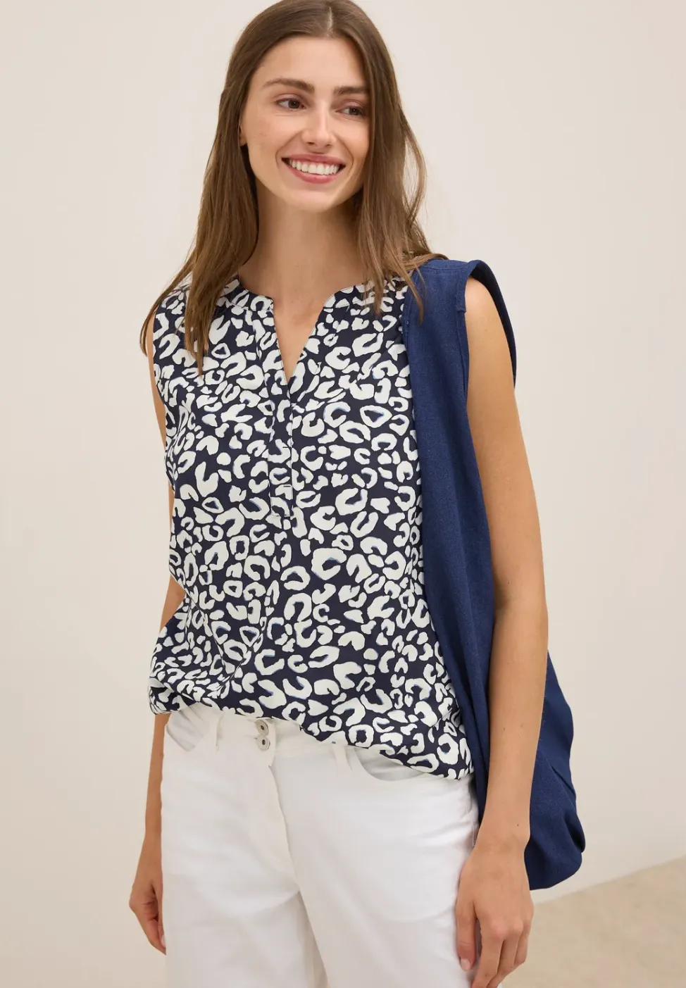 Gedessineerde blouse top