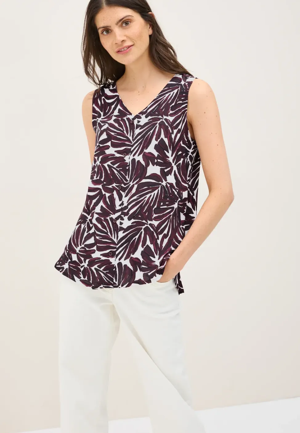 Gedessineerde blouse top