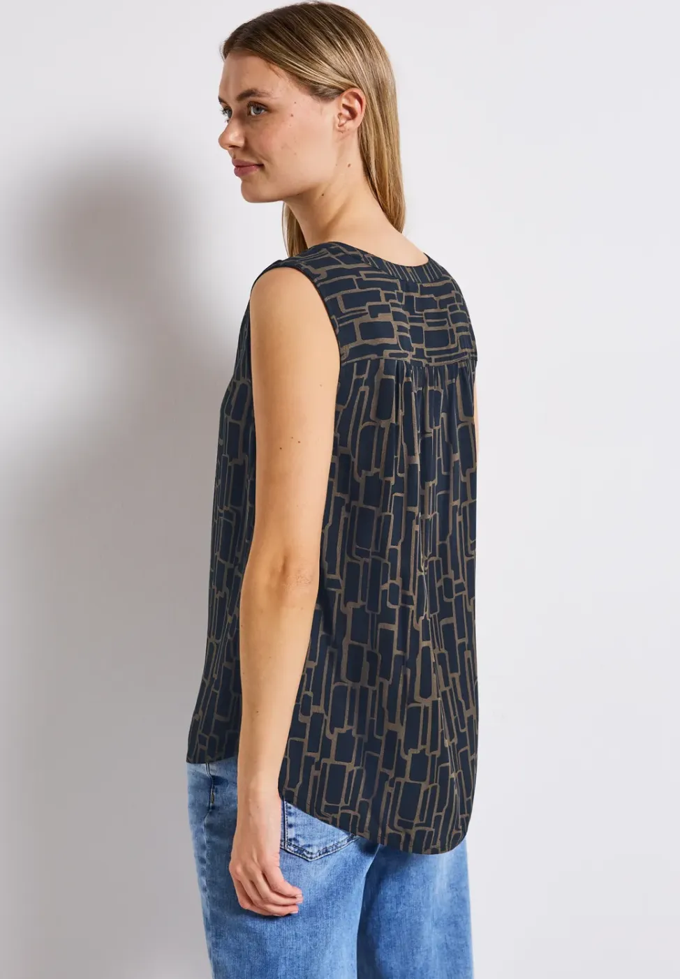 Gedessineerde blouse top