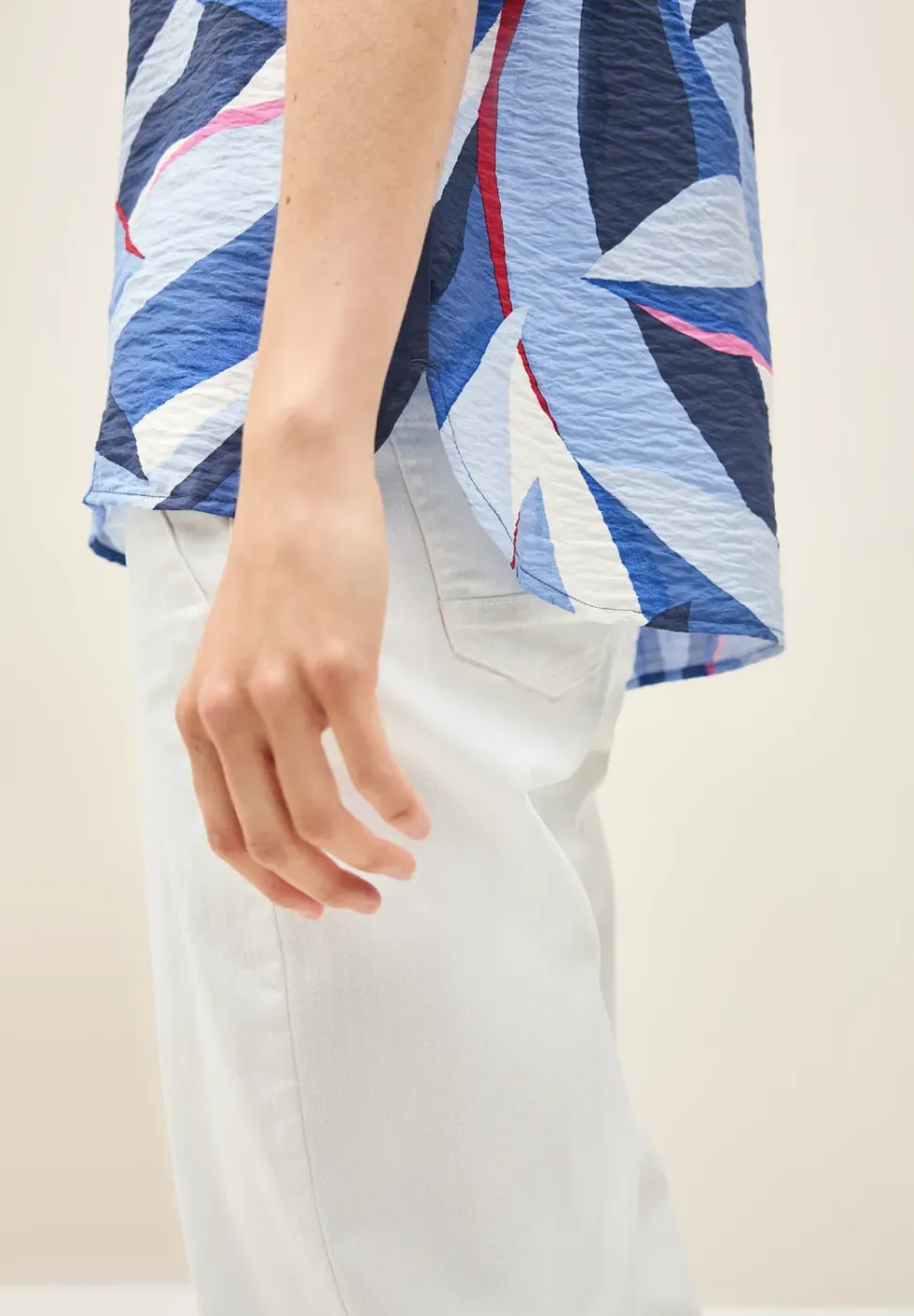 Gedessineerde blouse top