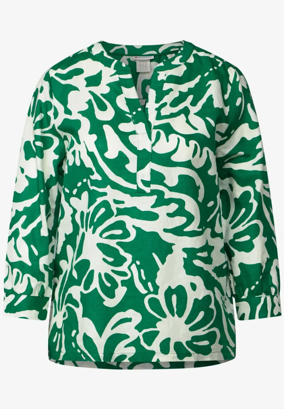 Gedessineerde blouse van linnenmix