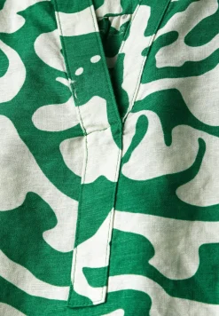 Gedessineerde blouse van linnenmix