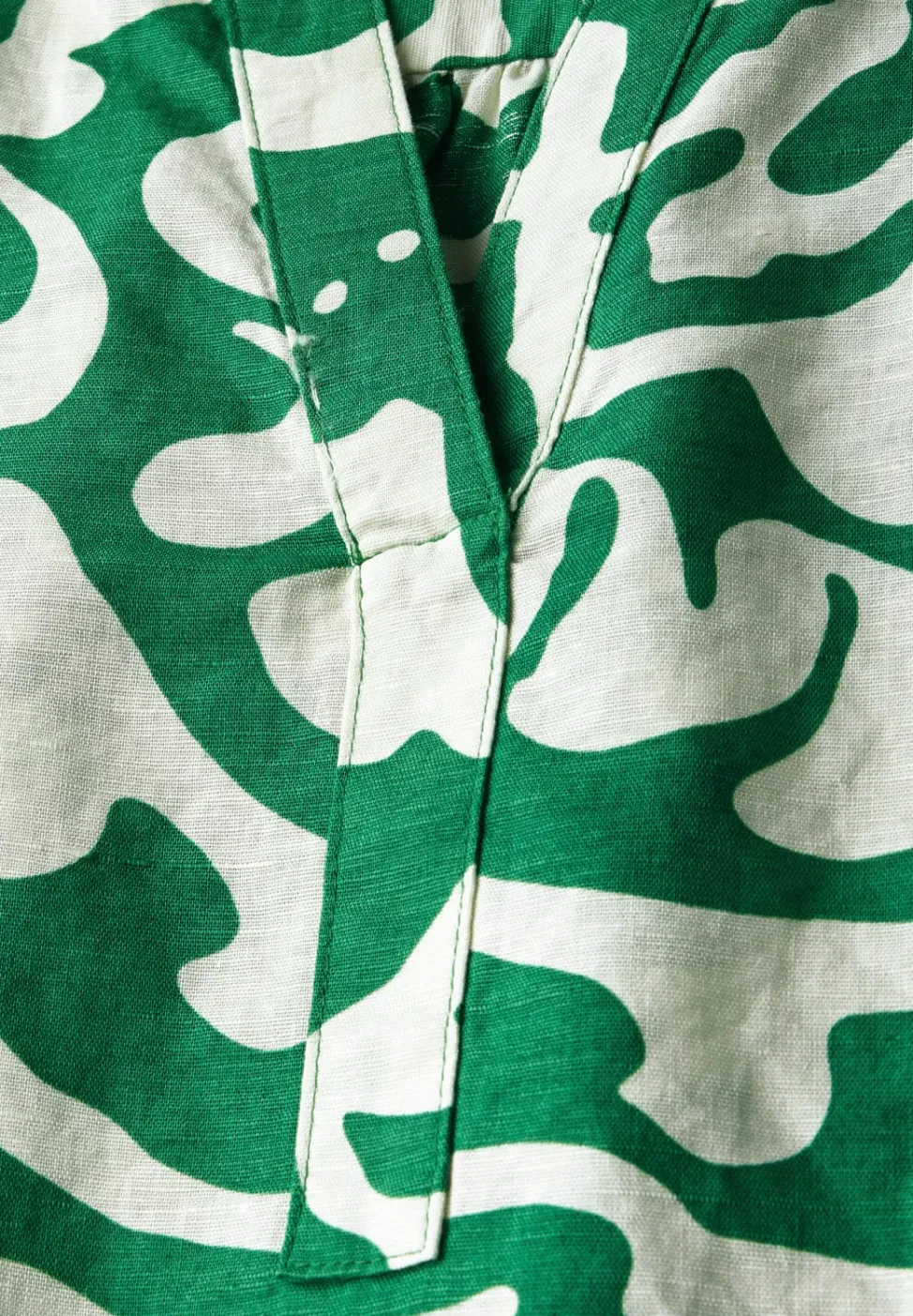 Gedessineerde blouse van linnenmix