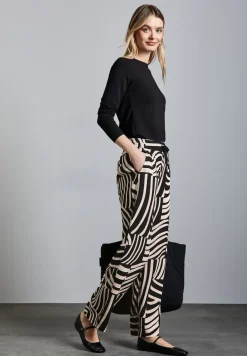 Gedessineerde broek met wijde pijpen