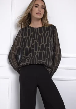 Gedessineerde chiffon blouse