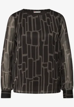 Gedessineerde chiffon blouse