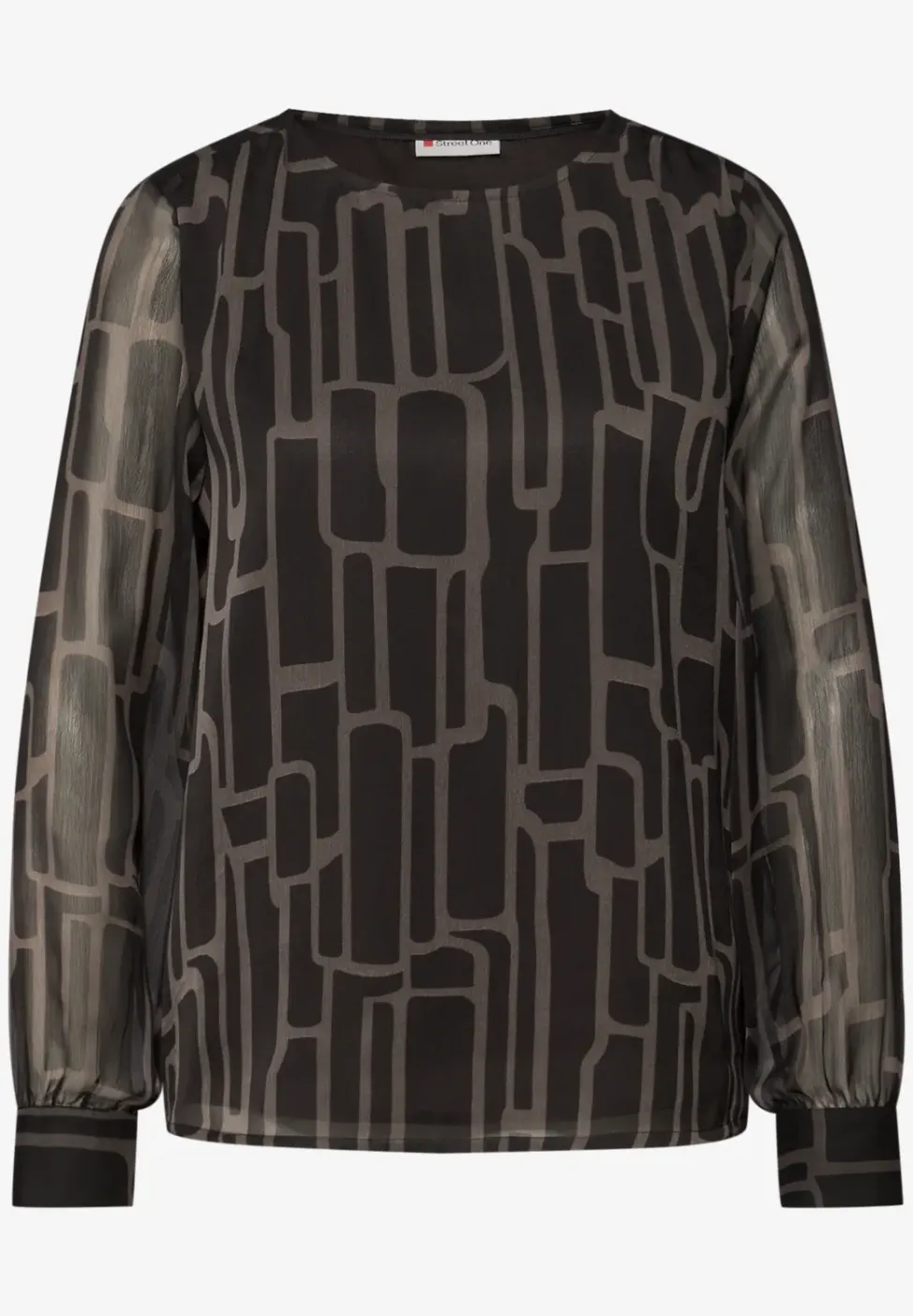 Gedessineerde chiffon blouse