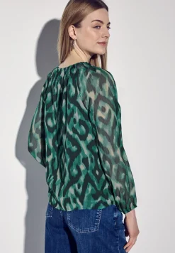 Gedessineerde chiffon blouse