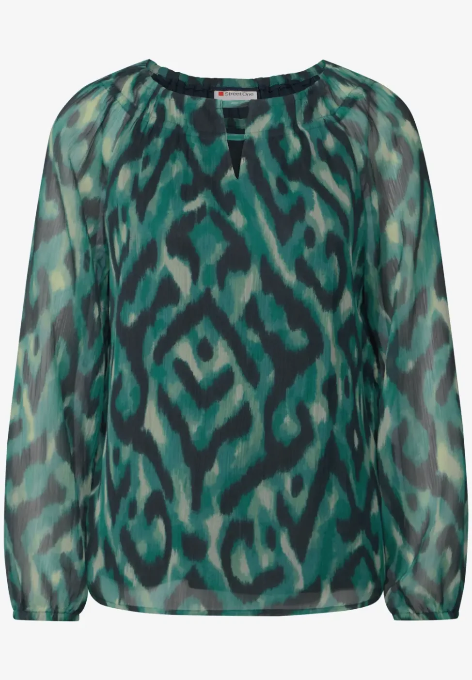 Gedessineerde chiffon blouse