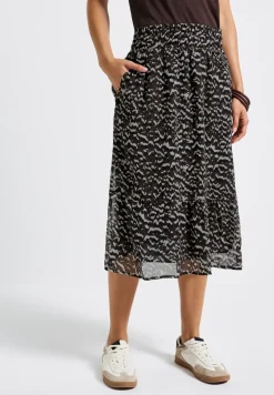 Gedessineerde chiffon rok