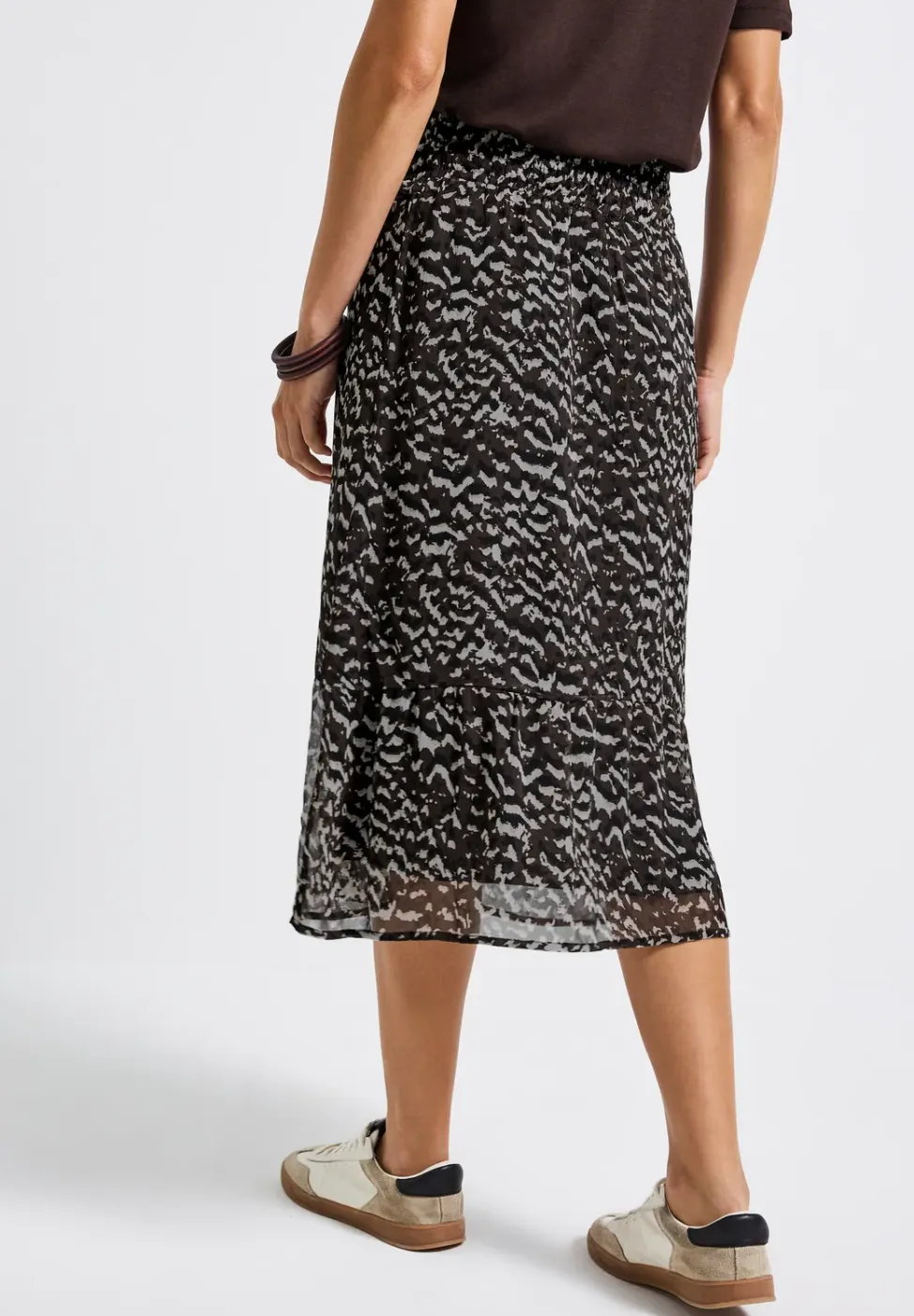 Gedessineerde chiffon rok