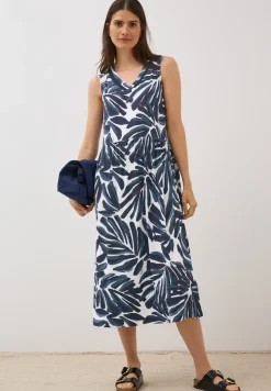 Gedessineerde jersey jurk