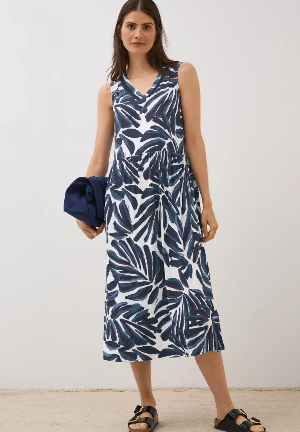Gedessineerde jersey jurk