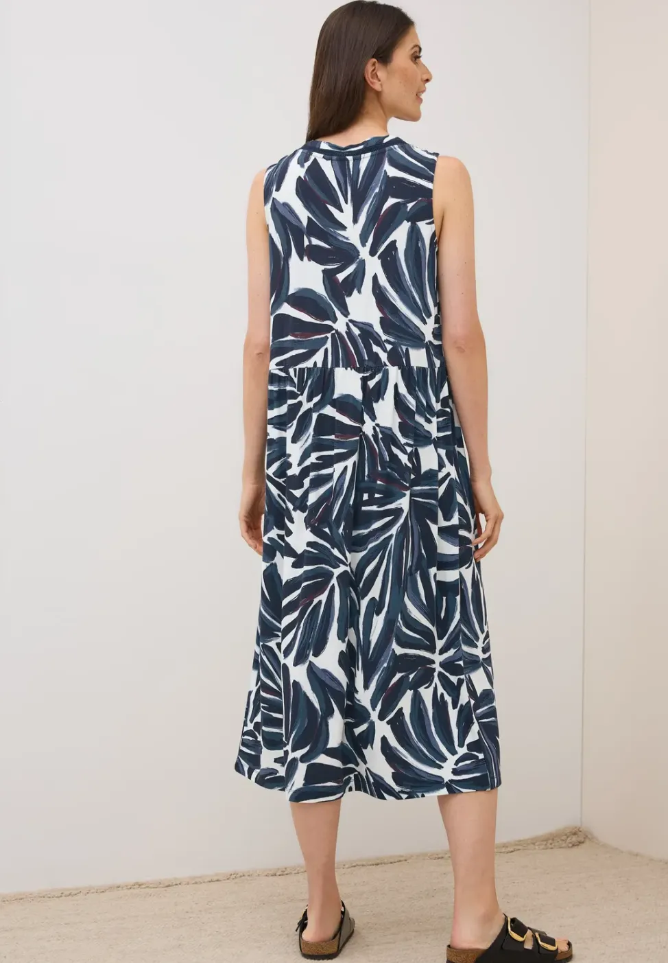 Gedessineerde jersey jurk