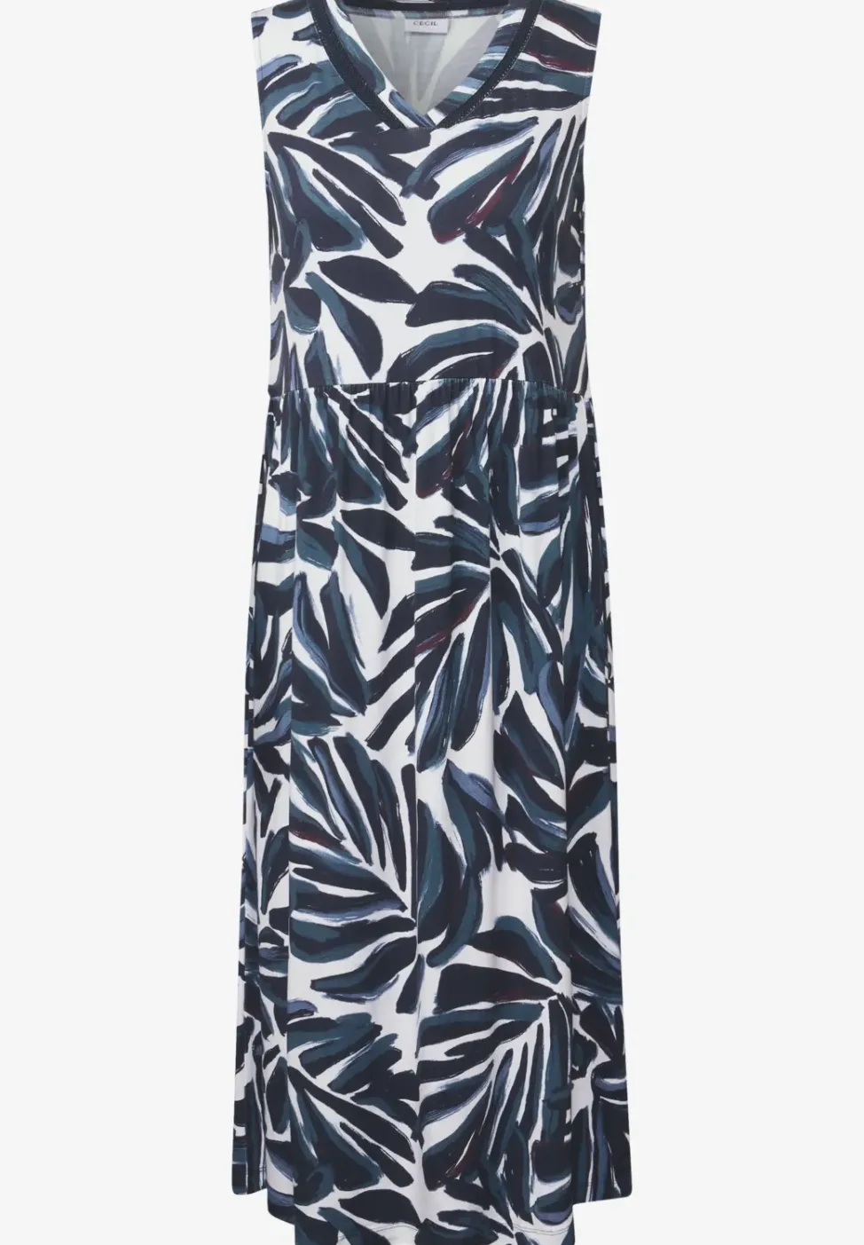 Gedessineerde jersey jurk