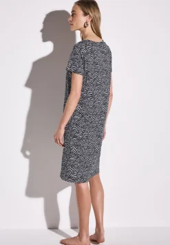 Gedessineerde jersey jurk