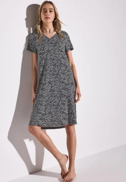 Gedessineerde jersey jurk