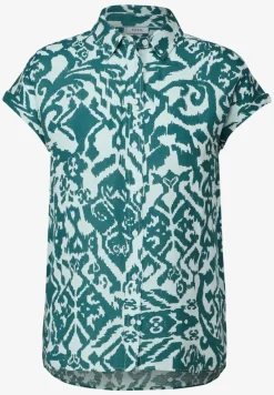 Gedessineerde linnen blouse