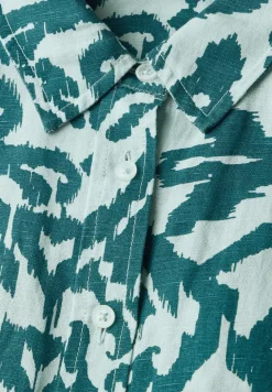 Gedessineerde linnen blouse