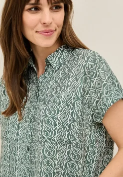 Gedessineerde overhemdblouse