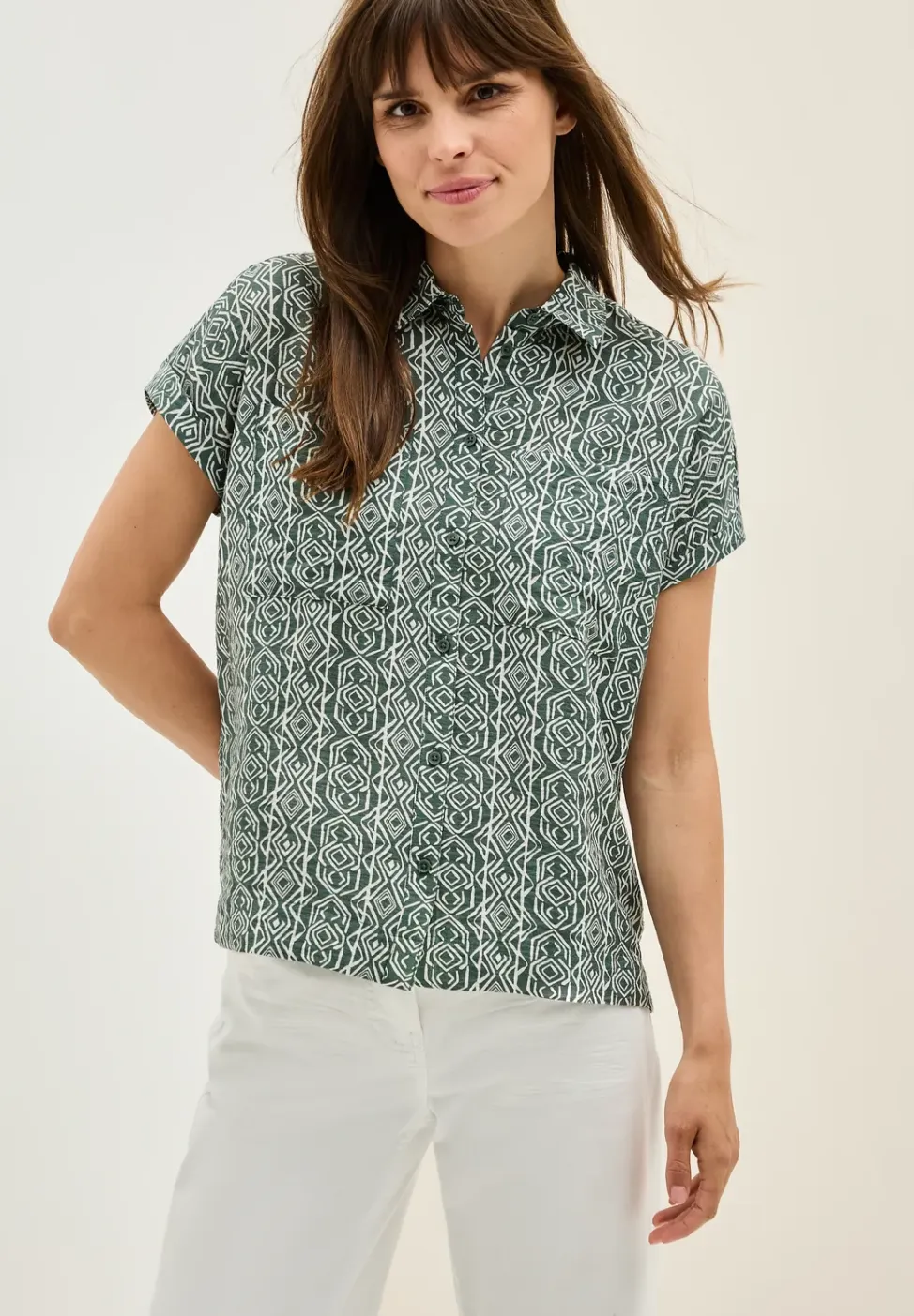 Gedessineerde overhemdblouse