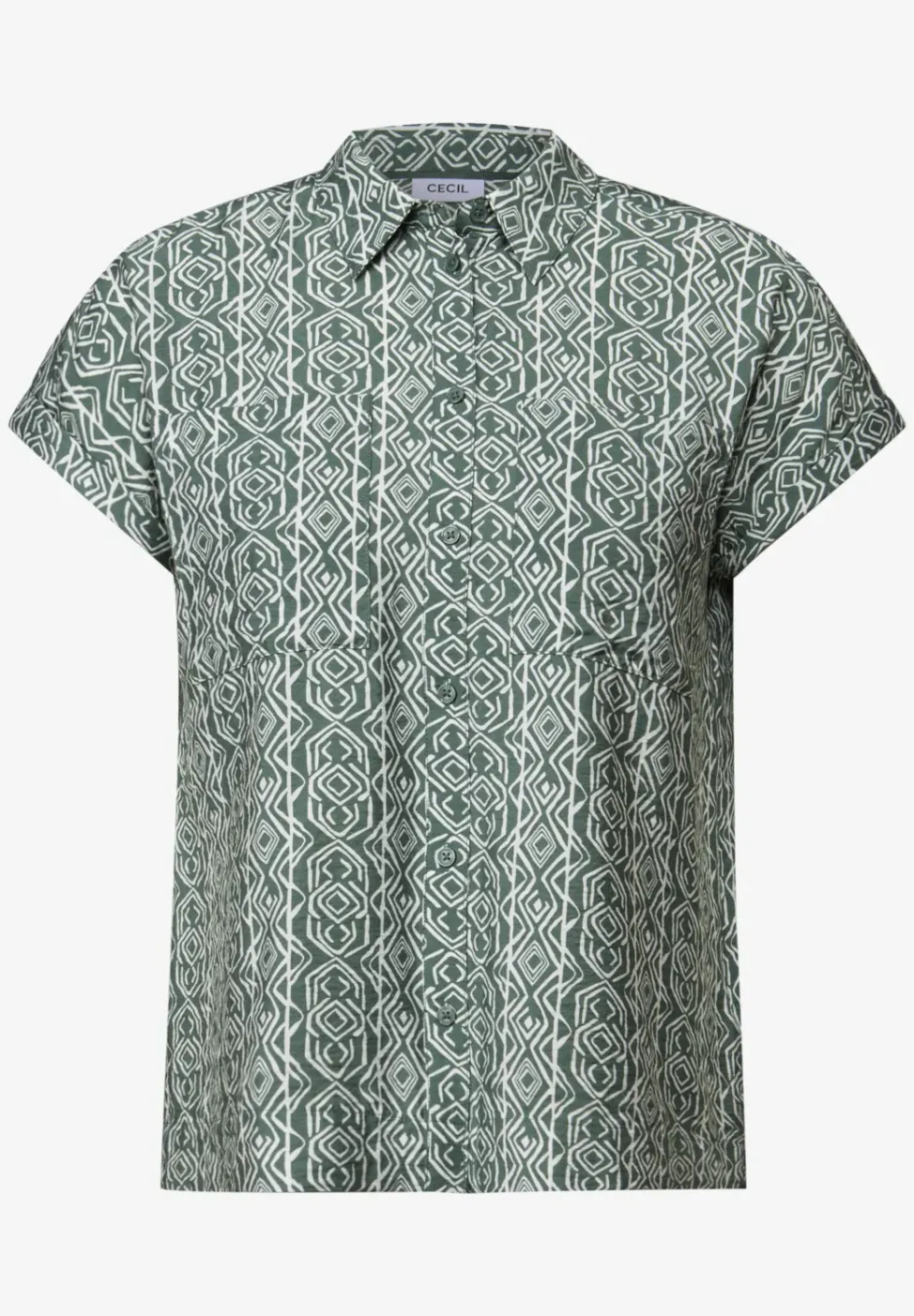 Gedessineerde overhemdblouse